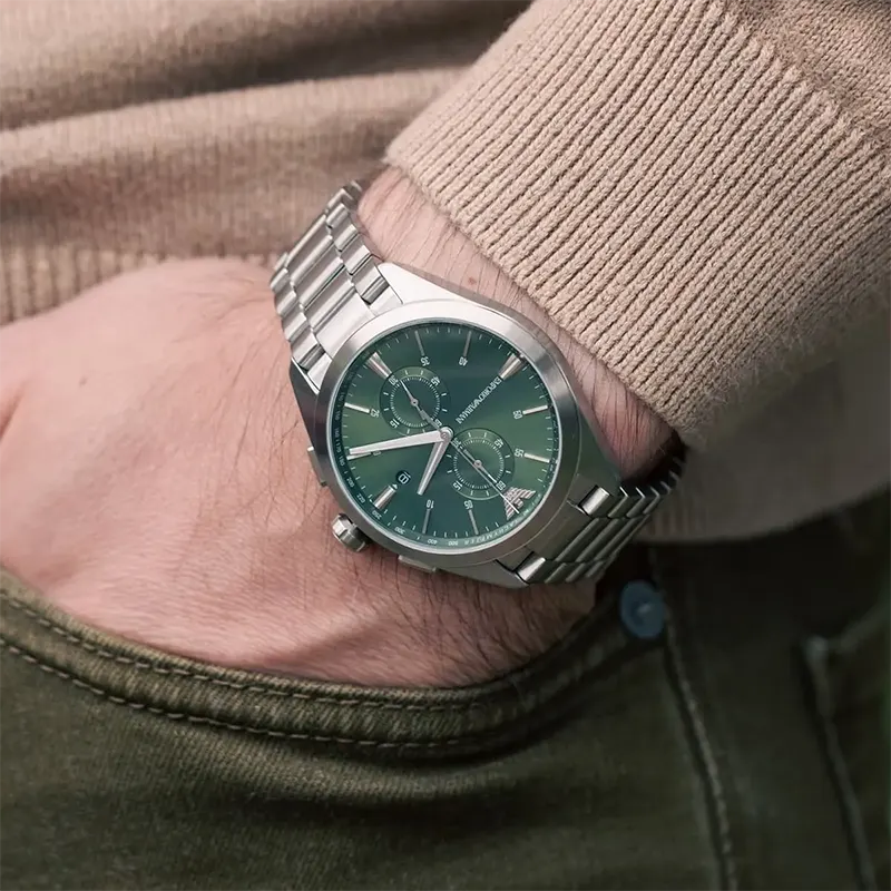 Emporio Armani Chronograph Green Dial Men's Watch | AR11480